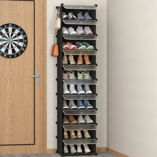 HOMIDEC Shoe Storage, 10-Tier Shoe Rack Organizer for Closet 20 Pair Narrow Shoes Shelf Cabinet for Entryway, Bedroom and Hallway - Image 1