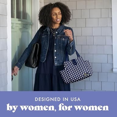 Fit & Fresh Lunch Bag For Women, Insulated Womens Lunch Bag For Work, Leakproof & Stain-Resistant Large Lunch Box For Women, Snap Closure Westport Bag Navy Dot - Image 6