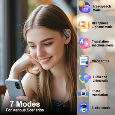 Ai Translation Earbuds Real Time,3-in-1 Buletooth 5.4 Translator Earbuds with 164 Languages/6 Translation Modes,No Subscription Required Translatior Headphones,32H Audifonos Traductores Inglés Español - Image 6