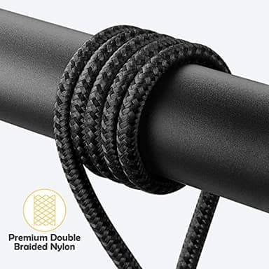 90 Degree iPhone Charging Cable 2Pack 10ft Right Angle Nylon Braided Lightning Charger Cord Compatible with iPhone 14 13 12 11 Pro Max XS XR X 8 7 6 5 Plus iPad（Black） - Image 5