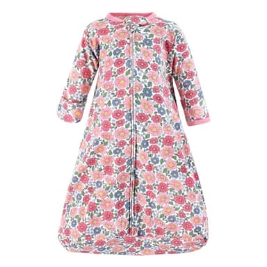 Hudson Baby Unisex Baby Cotton Long-Sleeve Wearable Sleeping Bag, Sack, Blanket, Pink Blue Pretty Floral, 12-18 Months - Image 3