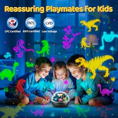 Staryou Dinosaur Toys for Kids 3-5, 【Remote+3 Films+93 Effects】 Dinosaur Toys for Kids 2-4, 【3 Timer+5 Brightness】 Toys for 3 Year Old Boys, Rotate 3 Year Old Boy Gift, 5 Year Old Boy Birthday Gift - Image 6
