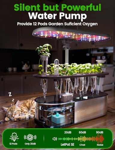 LetPot LPH-SE Hydroponics Growing System, 12 Pods Smart Herb Garden Kit Indoor, Indoor Garden, APP & WiFi Controlled, with 24W Growing LED, 5.5L Water Tank, Pump System, Automatic Timer - Image 7