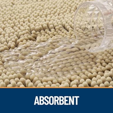 OLANLY Dog Door Mat for Muddy Paws 36x24, Absorbs Moisture and Dirt, Absorbent Non-Slip Washable Doormat, Quick Dry Chenille Mud Mat for Dogs, Entry Indoor Entryway Carpet for Inside Floor, Beige - Image 3