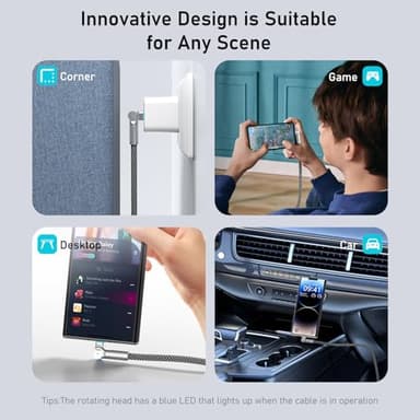 USB C to USB C Cable10ft,240W 2-Pack Braided 180°Rotating Type C Charging CableFast Charge for iPhone 16/16Pro/16Plus/16ProMax,MacBook Air,iPad Pro,Pixel,Samsung Galaxy S23/S24 Ultra-Black - Image 4