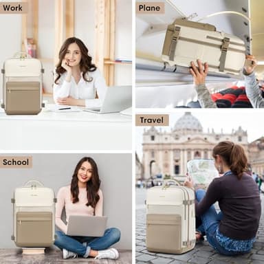 Large Travel Backpack for Women - 17 Inch 35L Carry On Laptop Bag Flight Approved Personal Item Daypack Weekender Traveling TSA Business Bag Luggage Waterproof for Airplane with Toiletry Shoe Bag - Image 7