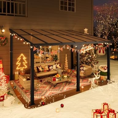 Aoxun 10’x 14’ Gazebo, Wall Mounted Gazebos Pergola on Clearance, Outdoor Patio, Large Wall-Mounted Heavy Duty Awnings for Patio, Decks, Backyard - Image 2