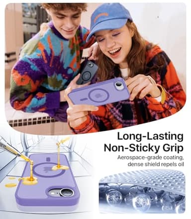 Eastinbox Magnetic Shockproof for iPhone 16e Case 2025[Compatible with MagSafe][Military-Grade Protection] Anti-Yellowing, Matte Back Protective Phone Case for iPhone 16 e case 6.1",Light Purple - Image 5