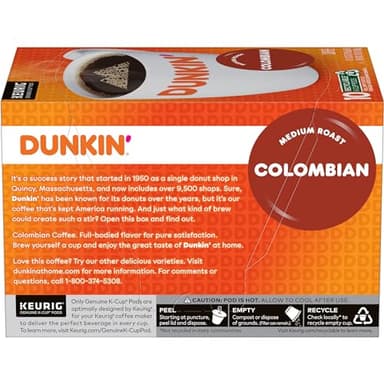 Dunkin' Colombian Medium Roast Coffee, 60 Keurig K-Cup Pods - Image 3