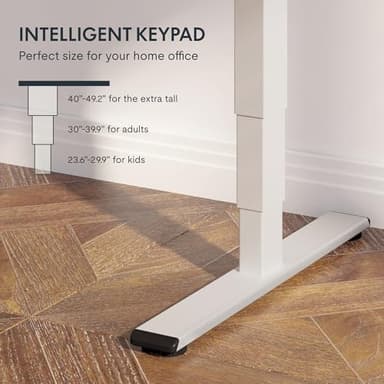 FLEXISPOT E6 Essential Bamboo 3 Stages Dual Motor 60x30 Inch Electric Height Adjustable Standing Whole-Piece Board Desk Sit Stand Up Desk (White Frame + Bamboo Desktop) - Image 4