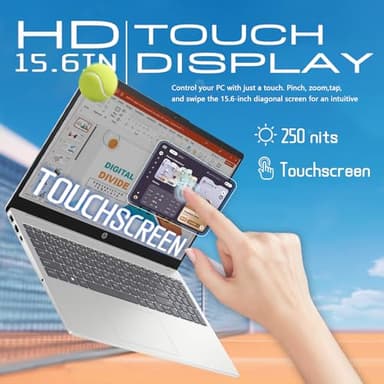 HP 15.6 Touchscreen Laptop Computer for Business & Student, w/Office Lifetime, Intel 13th Gen Core i3(Up to 4.5GHz), HD Touch Display, 64GB RAM, 2TB SSD, AI Copilot, Win 11 Pro, External DVD Drive - Image 3
