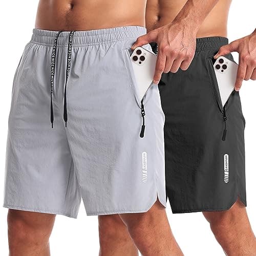CANGHPGIN 2 Pack Mens Workout Athletic Shorts 7 inch Inseam Quick Dry Hiking Shorts Men Lightweight Sports Gym Shorts Running - Image 1