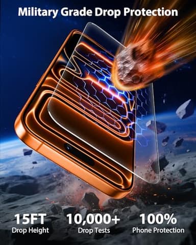 Mkeke 3 Pack Screen Protector for iPhone 17 Pro Max 6.9"，[9H+ Tempered Glass] [Easy Installation Frame][Military-Grade Drop Protection] HD Clear, Anti-Scratch, Bubble Free - Image 2