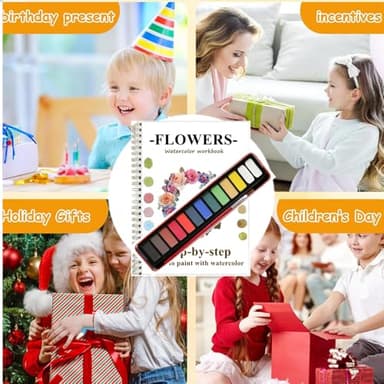 Watercolor Workbooks Coloring Book Beginner Friendly Painting Kit Easy Nature Scenes Paint Set Art Crafts for Creative Exploration Gift for Adults Teens (Seaside, Without Palette) - Image 5