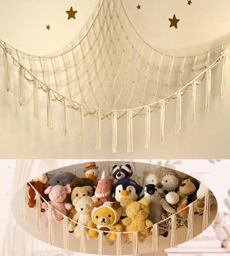 Stuffed Animal Storage Hammock Net - Toy Hammock Net for Stuffed Animals Corner - Hanging Stuff Animal Organizer Holder Large Size Baby Nursery Room Decor - Image 1