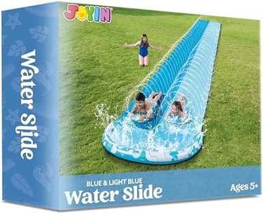 JOYIN 32.5FT Water Slide and 2 Inflatable Boards, Extra Long Heavy Duty Double Lawn Waterslide with Sprinkler for Kids Adults Backyard Summer Water Toy Outdoor Fun, Blue, Light Blue - Image 8