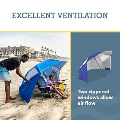 Sport-Brella Super-Brella SPF 50+ Sun and Rain Canopy Umbrella for Camping, Beach and Sports Events (8-Foot, Blue) - Image 7