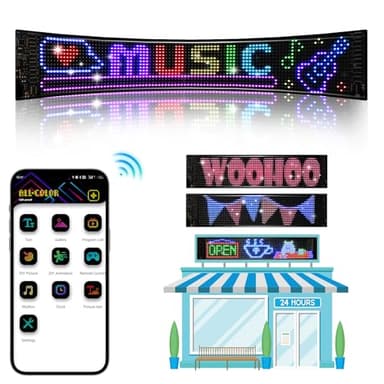 36.2"x7.6" Large Bright LED Sign, Programmable LED Scrolling Sign, Custom Flexible LED Store Sign with App Control DIY Text Pattern Animation, LED Digital Sign for Store Window Advertising Hotel - Image 2