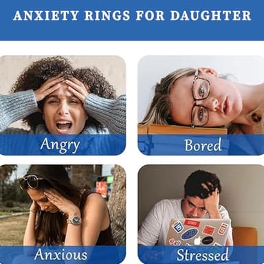 Senteria Anxiety Rings for Women Sterling Silver Rings Adjustable Stress Spinner Rings with Beads Fidget Rings for Anxiety Women - Image 5