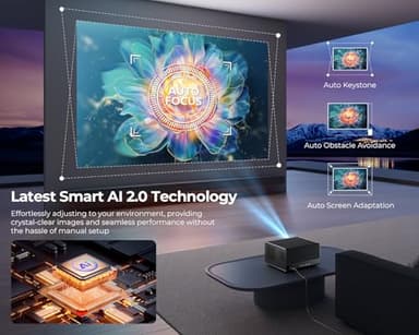 [1200 ANSI/Netflix-Licensed/30W Dolby Audio] ELEPHAS Smart 4K Projector with WiFi and Bluetooth, Dust-Proof Sealed UHD Video Projector, Auto Focus/Keystone, Portable Home Theater for Indoor/Outdoor - Image 4