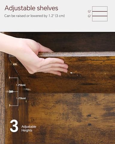 SUNMORY 6 Tier Tree Bookshelf, Small Bookcase with Storage Cabinet, Modern Tall Narrow Bookshelves Organizer, Floor Standing Book Shelf for Bedroom/Living Room/Home Office/Corner, Rustic Brown - Image 5