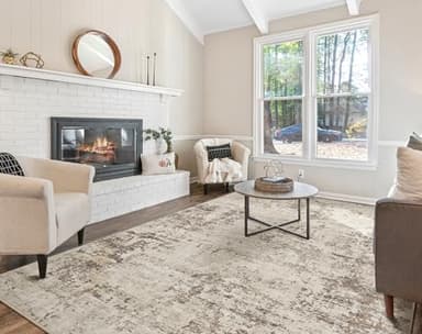 UERMEI 10x14 Area Rug Living Room Rugs - Washable Neutral Modern Abstract Soft Thin Large Rug Indoor Floor No Slip Rug Carpet for Bedroom Under Dining Table Home Office Decor - Dark Brown - Image 2