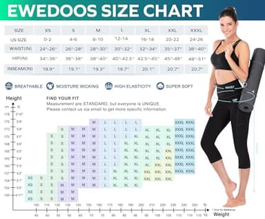 Ewedoos Capri Leggings for Women High Waisted Yoga Pants for Women with Pockets Tummy Control Workout Leggings Yoga Capris - Image 6