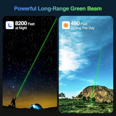 Advanced Long-Range Laser Pointer High Power - Rechargeable Green Laser Pointer with Removable Star Cap - Versatile Laser Pen for Astronomy, Construction, Presentations, and Outdoor Adventures - Image 2