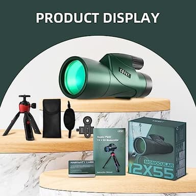 Gosky 12x55 HD Monocular Telescope with BAK4 Prism & FMC Lens, Lightweight with Smartphone Adapter - For Bird Watching, Hunting, Hiking, Traveling - Image 7