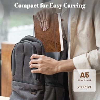 CAGIE Lined Journal for Men Women, Tree Growth Ring Leather Bound Journal Notebook, 256 Pages 100 GSM Journals for Writing, A5 Hardcover Journaling Notebooks for Work, Note Taking - Image 6