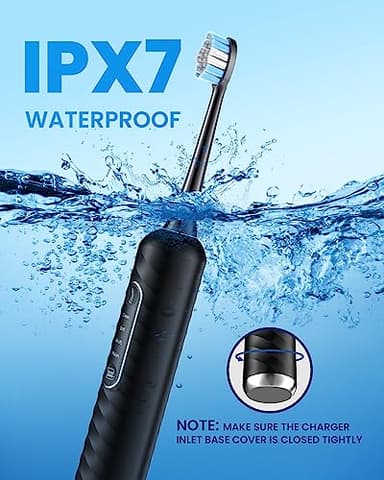 UNINGOPI Electric Toothbrush with Water flosser, 3 in 1 Teeth Cleaning Kit with 7 Modes, Electric Toothbrush and flosser Combofor Adults, Water Flosser Portable for Travel and Home (Black) - Image 5