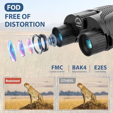 Binoculars 15x25 for Adults,Waterproof Durable & Clear Binoculars with Low Light Night Vision for Sightseeing,Concerts and Bird Watching - Image 3