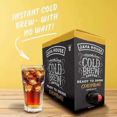 Java House Cold Brew Coffee on Tap – Premium 100% Arabica Medium Roast – Smooth Colombian Flavor with Chocolate & Caramel Notes – 1 Gallon Box (16 Servings) – Ready to Drink, No Brewing Required, Fridge-Friendly - Image 5