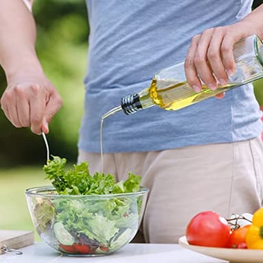 Leaflai 17oz Olive Oil Dispenser Bottle, 500ml Oil & Vinegar Cruet with 2 Stainless Steel Pourers, 2 Labels,1 Brush and 1 Funnel for Kitchen - Image 7