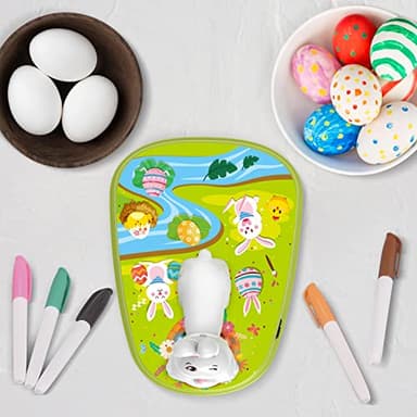 Engfa Easter Egg Decorating Kit with 30 Pcs Eggs and 12 Dying Markers Spinner, Easter Gifts for Kids Bunny Decorating Machine Craft Activities for Boys Girls - Image 2