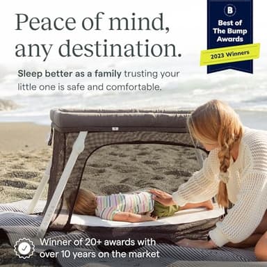 Guava Family Travel Crib includes Lightweight Backpack Design | Certified Baby Safe Portable Crib | Folding Play Yard, Comfy Mattress for Babies, Toddlers | Compact Baby Travel Bed - Image 2