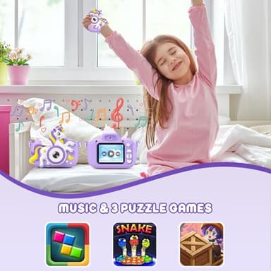 Kids Camera Toys Digital Camera for Kids, Christmas Birthday Gifts for Girls Age 3-12, Selfie 1080P HD Video Digital Camera for 3 4 5 6 7 8 9 10 Year Old Girls with 32GB SD Card - Image 7