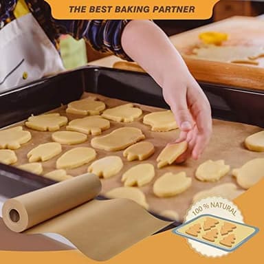 Unbleached 15 x 200 ft Parchment Baking Paper Roll - 250 Sq.Ft for Baking, Cooking, Grilling, Air Fryer and Steaming - Image 6