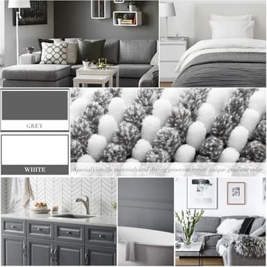 BSICPRO Bathroom Rugs and Mats Sets, 2 Piece Thick Absorbent Chenille Non Slip, Soft Shaggy Floor Mats, Machine Washable (20" x 47" Plus 16" x 24", Gray) - Image 3