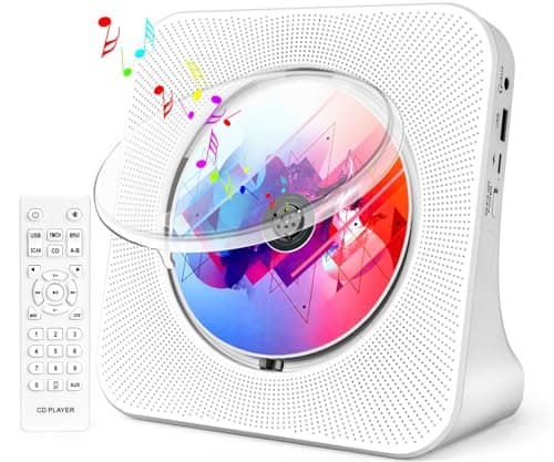 Portable CD Player with Speakers, ROADOM CD Players for Home, Bluetooth CD Player with Stereo Sound,Remote Control,Supports CD/Bluetooth/FM Radio/USB Drive/AUX/Timer/Repeat - Image 1