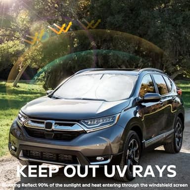 INSAUTO for 2026 CRV Windshield Sun Shade Sunshade Foldable Custom Fit 2023 2024 2025 Honda CR-V Accessories Windshield Cover Front Window Shield Blocks UV Rays and Heat Car Interior Protector - Image 3