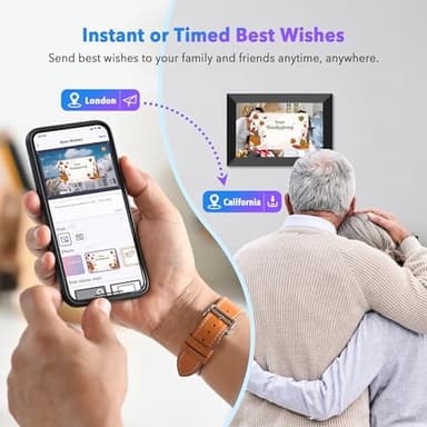 Uhale 10.1" Digital Picture Frame with 32GB Storage Support SD Card, Electronic Photo Frames with 1280x800 HD IPS Touch Screen, Instantly and Securely Share Memories, Send Wishes from Anywhere - Image 6