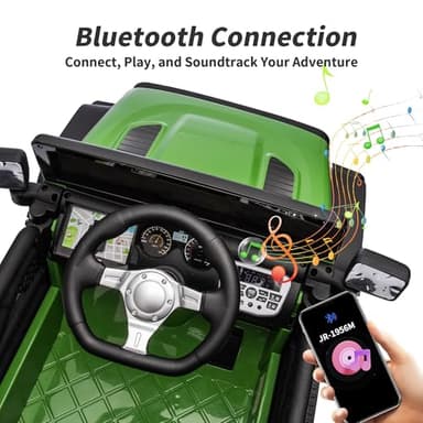 Outfunny 24V Ride on Truck Toy, Electric Ride-on Car for Kids with Remote, 400W Power, 5Mph Max Speed - Army Green - Image 7