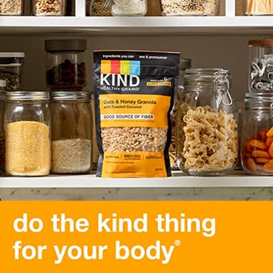 KIND Healthy Grains Granola, Oats & Honey Clusters with Toasted Coconut, Healthy Snacks, Gluten Free, 100% Whole Grains, 5g Protein, 11oz, 3 Count - Image 4