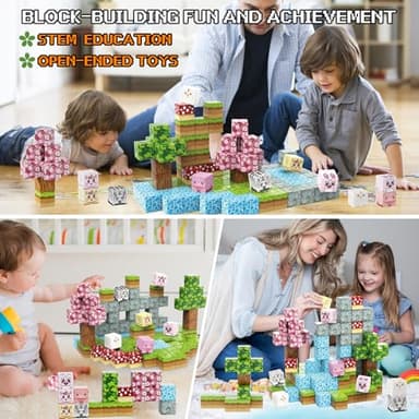Magnetic Building Blocks Plus 108 Pieces, Magnetic Toy Magnets Children Magnetic Building Blocks Magnetic Games Toy Magnetic Games for Gift from 2 3 4 5 6 7 8 9 10 Years Boys Girls Building Blocks - Image 4
