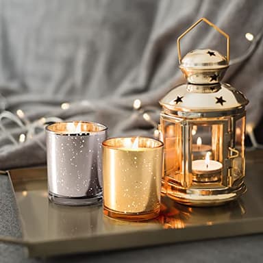 SHOWIN Thick Candle Jars for Making Candles 12 Pcs, 7 OZ Empty Jars with Wood Lids for Candle Making, Sample Container, Silver - Image 5