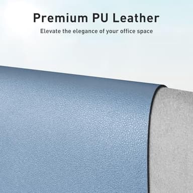 Aothia Leather Desk Pad Protector, Office Mat, Large Mouse Pad, Non-Slip PU Leather Blotter, Laptop Desk Pad, Waterproof Writing Pad for Office and Home (Denim Blue, 31.5" x 15.7") - Image 2