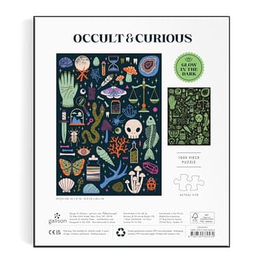 Galison Occult and Curious – 1000 Piece Glow in The Dark Jigsaw Puzzle Featuring an Eerie Collection of Creepy and Spooky Objects - Image 6