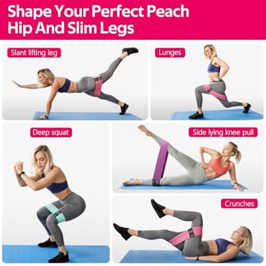 WALITO Resistance Bands for Working Out, Fabric Exercise Bands for Legs and Butt, Workout Bands for Women and Men, Booty Band for Yoga Starter Set, Pilates, Rehab, Fitness and Home Workout - Image 5