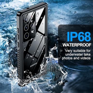 MOZOTER for Samsung Galaxy S23 Ultra Case Waterproof,[IPX8 Underwater Case][Full Body Shockproof & Military Dropproof]Clear Sound Quality Built-in Screen Protector for Samsung S23 Ultra 6.8 inch-Black - Image 3